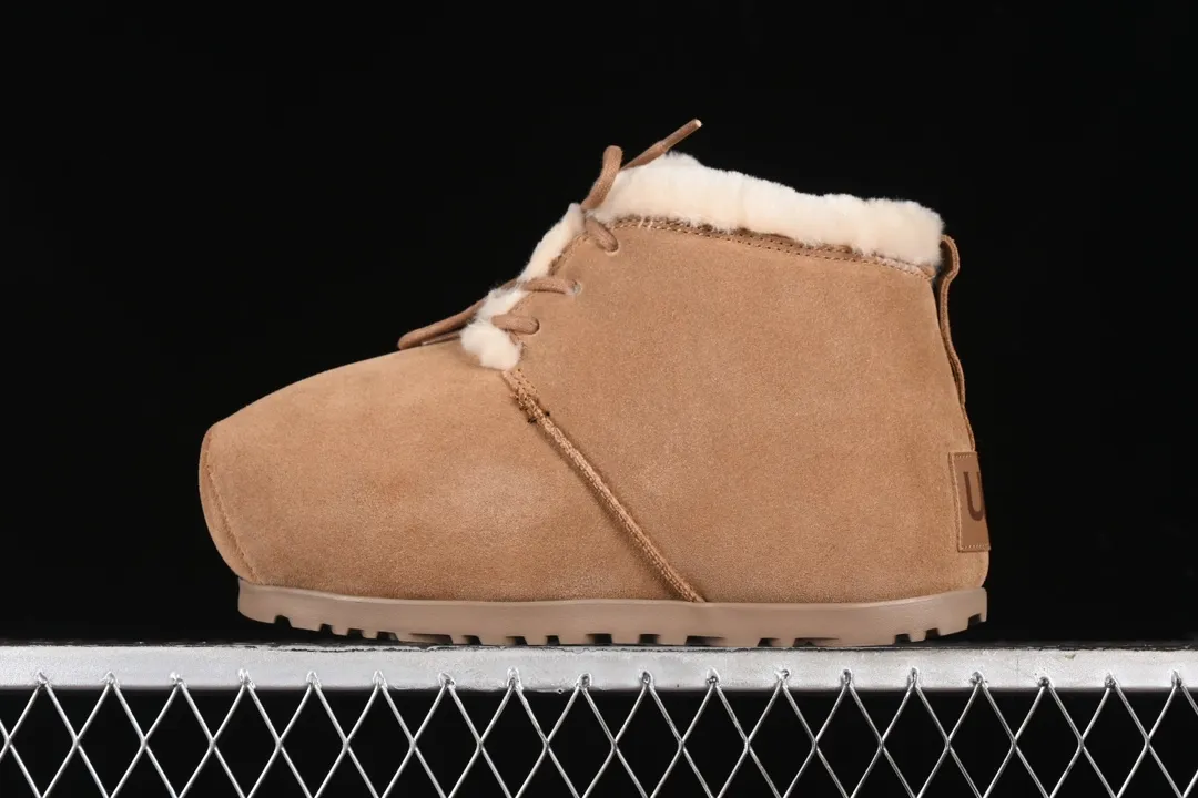 💰520 UGG Pumped Lace Up cow split leather warm and thickened snow boots 1158261 maroon #All shoes are made from the same factory as ZP. Brand OEM production line. Fully follow the ZP process and pay attention to every detail. Size: 35 36 37 38 39 40